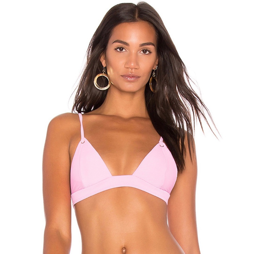 Kopper & Zink Ribbed Pink Strappy Bikini Top- Luca